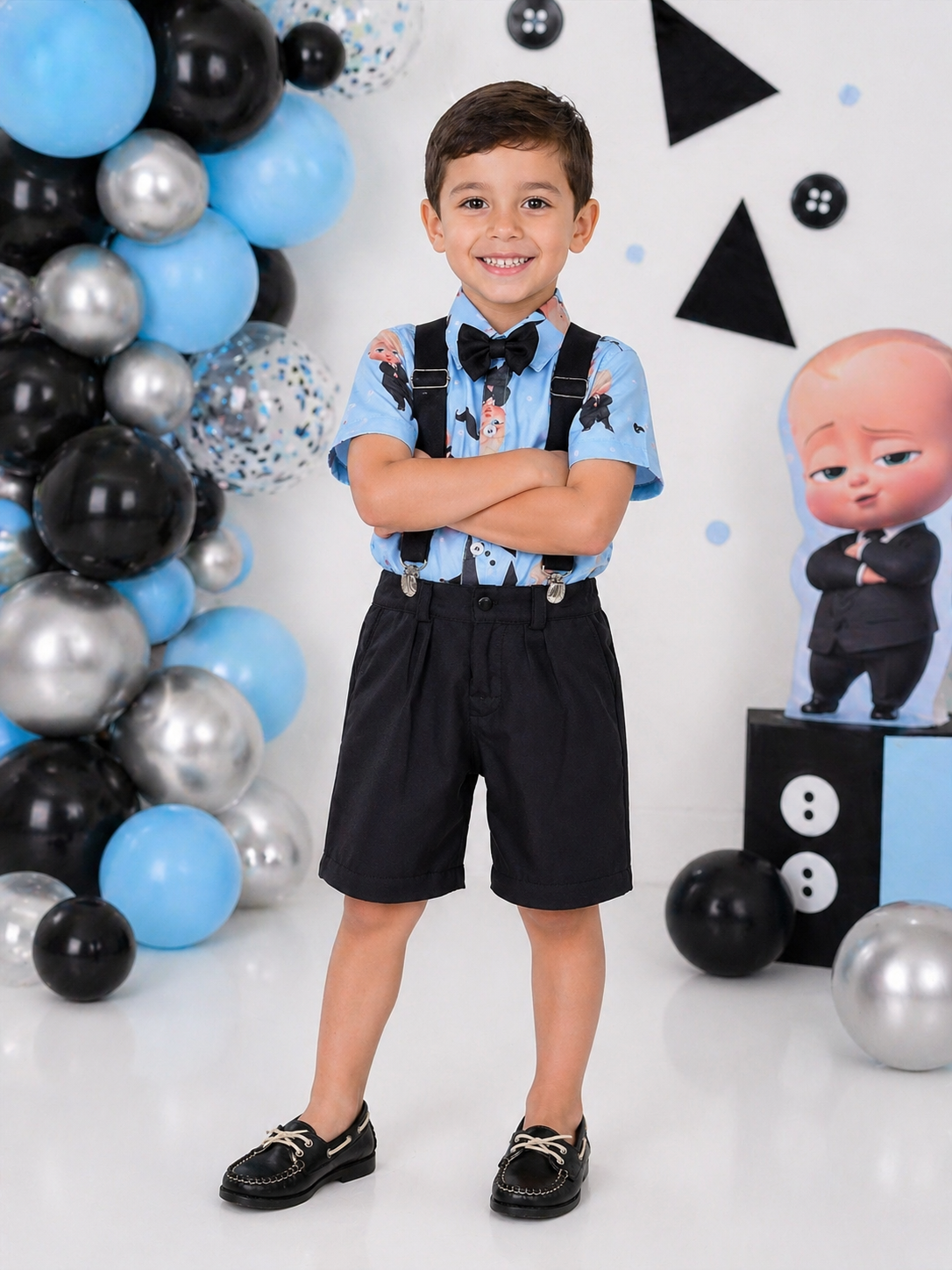 Conjunto Meninos do Poderoso Chefinho Com Short Susp.e Camisa