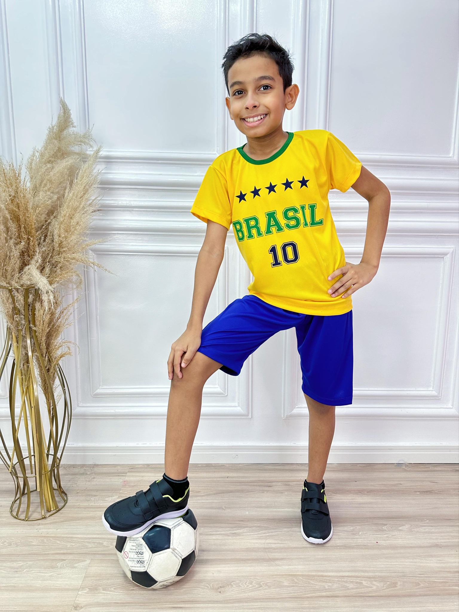Conjunto Meninos Seleção Brasileira Amarelo e Azul