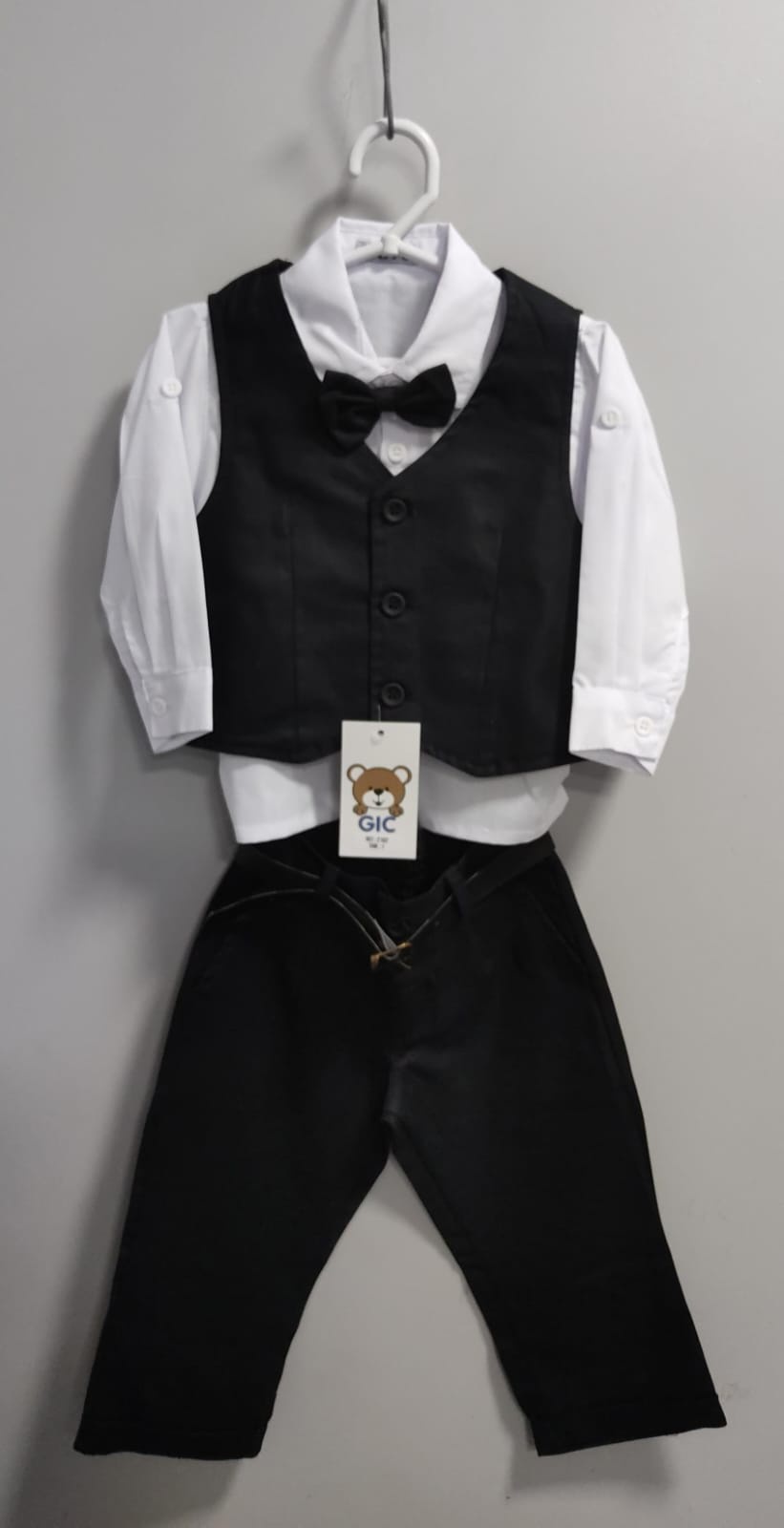 Conjunto Social Pajem Calça Colete Preto e Camisa Branca