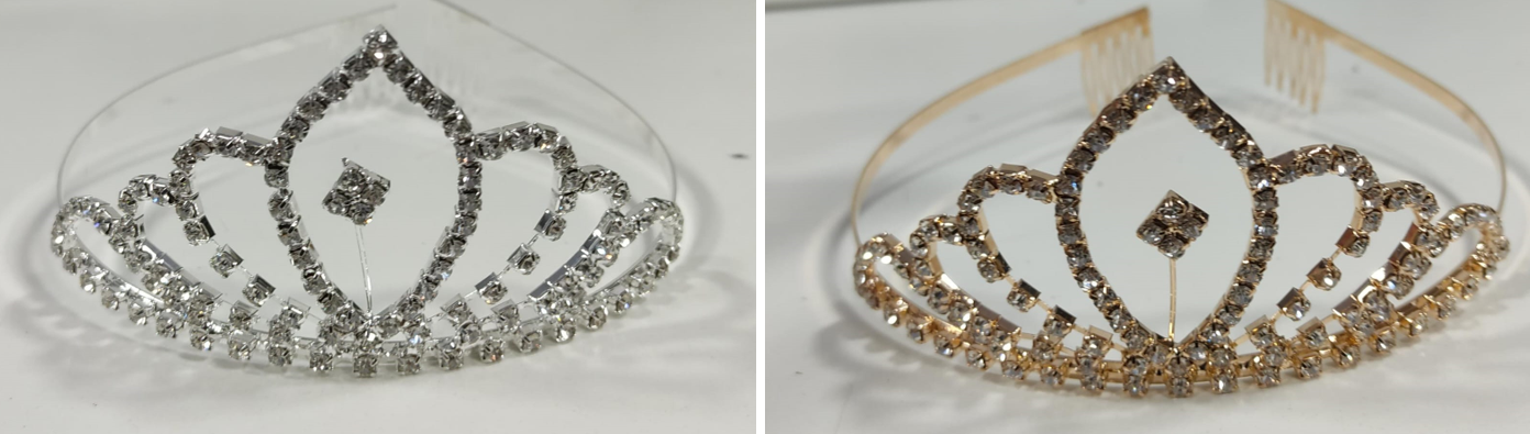 Coroa Infantil Realeza Super Luxo Pétalas Com Strass