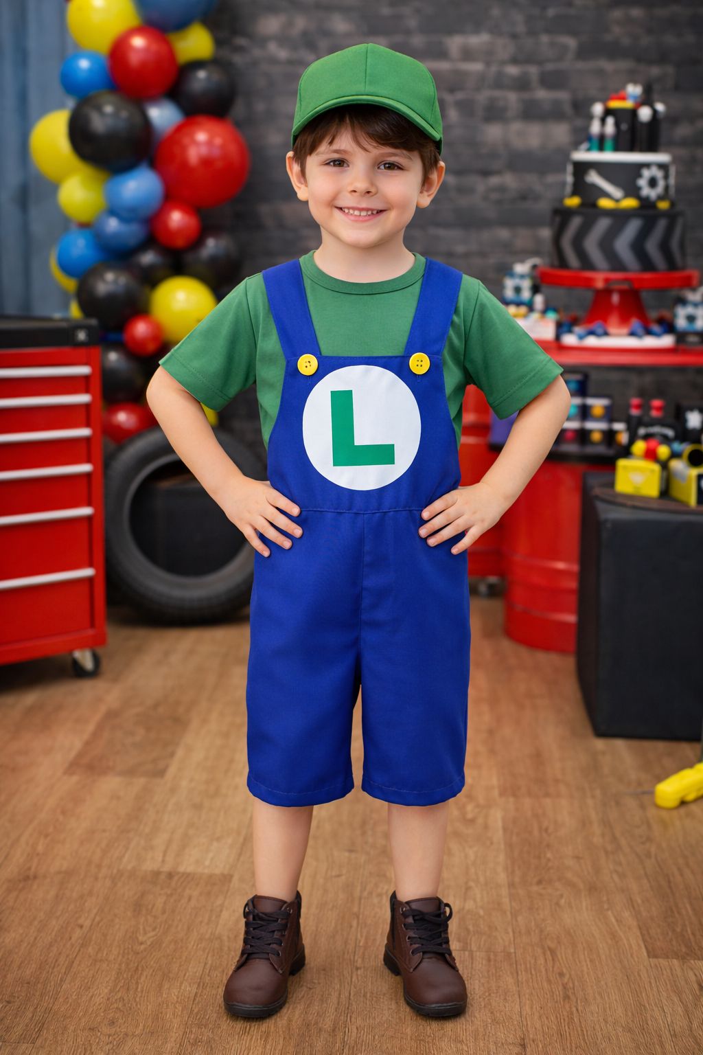 Conjunto Fantasia Infantil Verde e Azul Festas