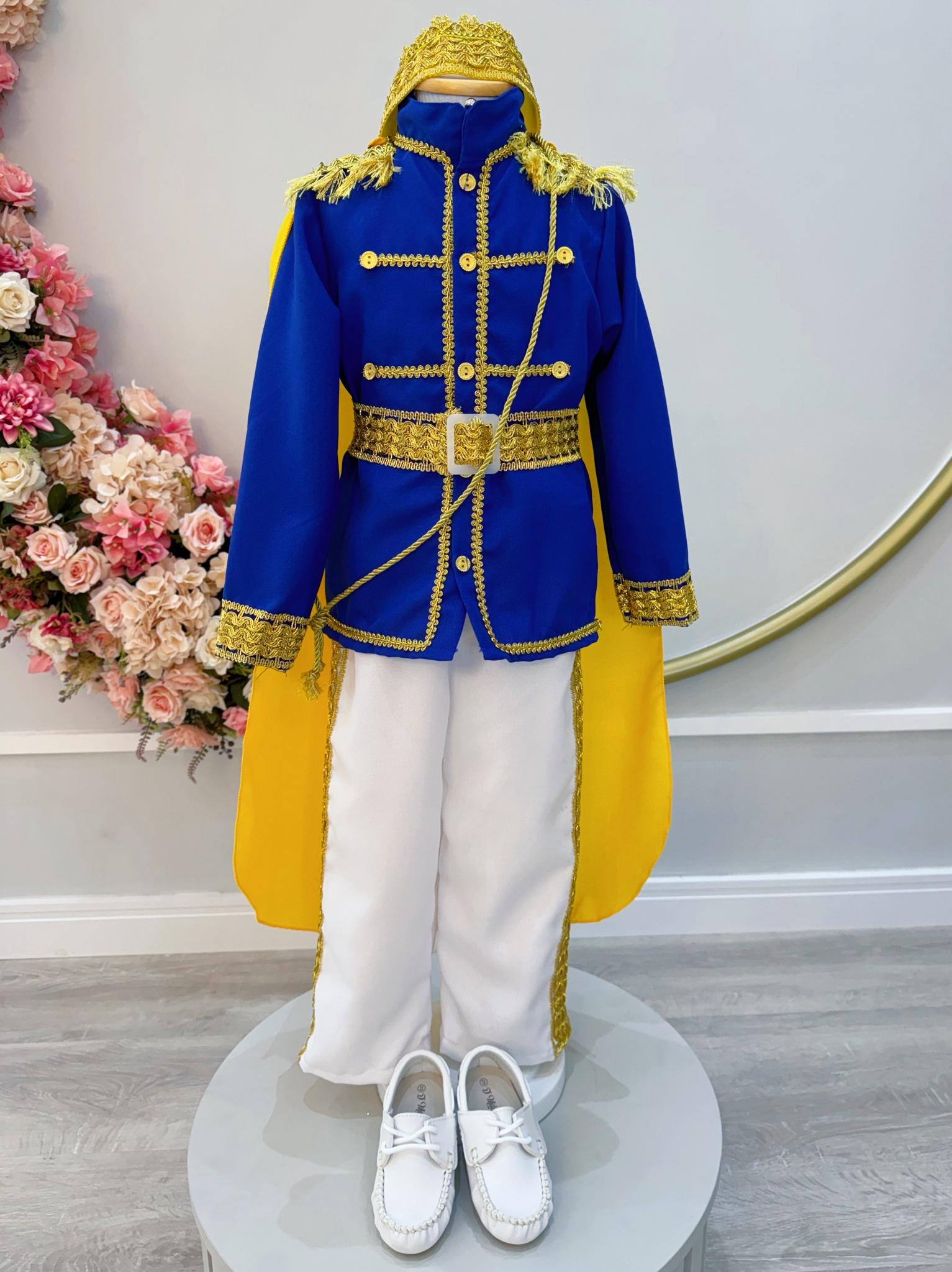 Conjunto Fantasia Príncipe Luxo Azul Royal