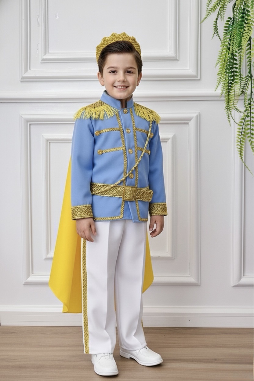 Conjunto Fantasia Príncipe Luxo Azul Claro