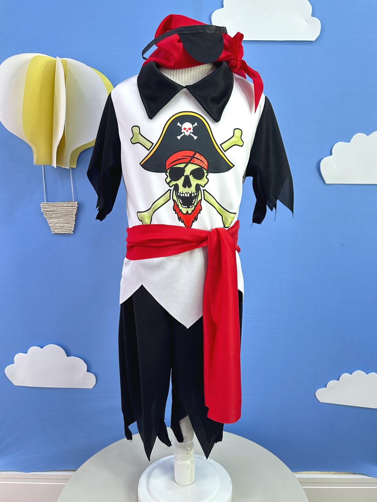 Fantasia Infantil Capitão Pirata C/ Faixa Bandana Tapa Olho