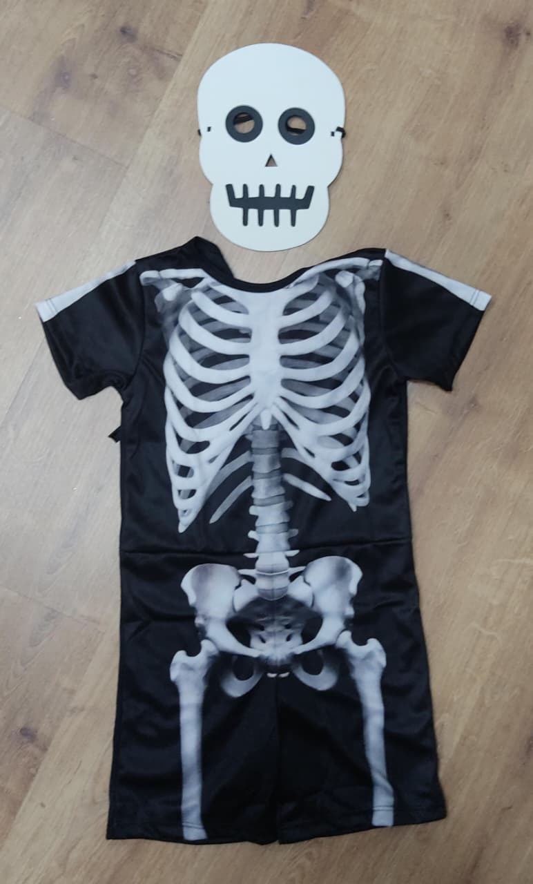 Fantasia Infantil Caveira C/ Máscara