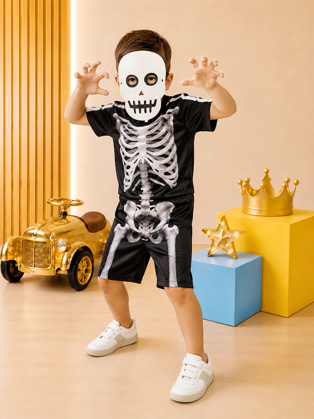 Fantasia Infantil Caveira C/ Máscara