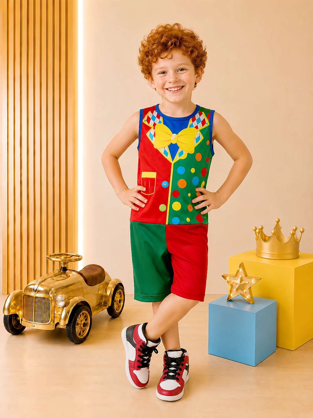 Fantasia Infantil Palhaço Feliz Festas