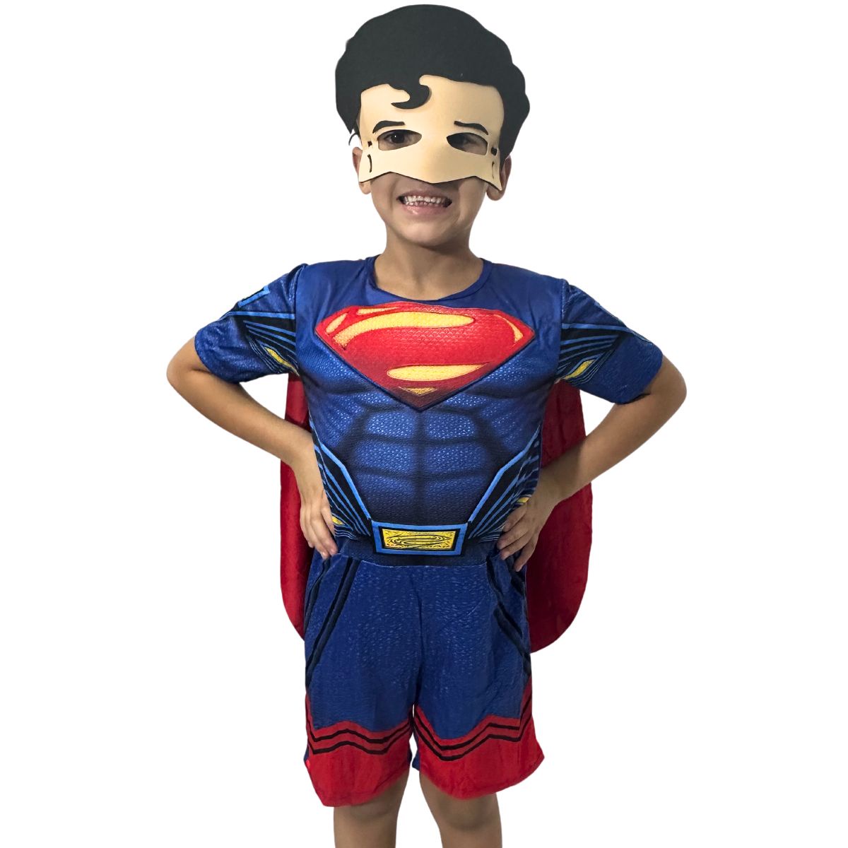 Fantasia Infantil SuperMan Acompanha a Máscara de E.V.A.