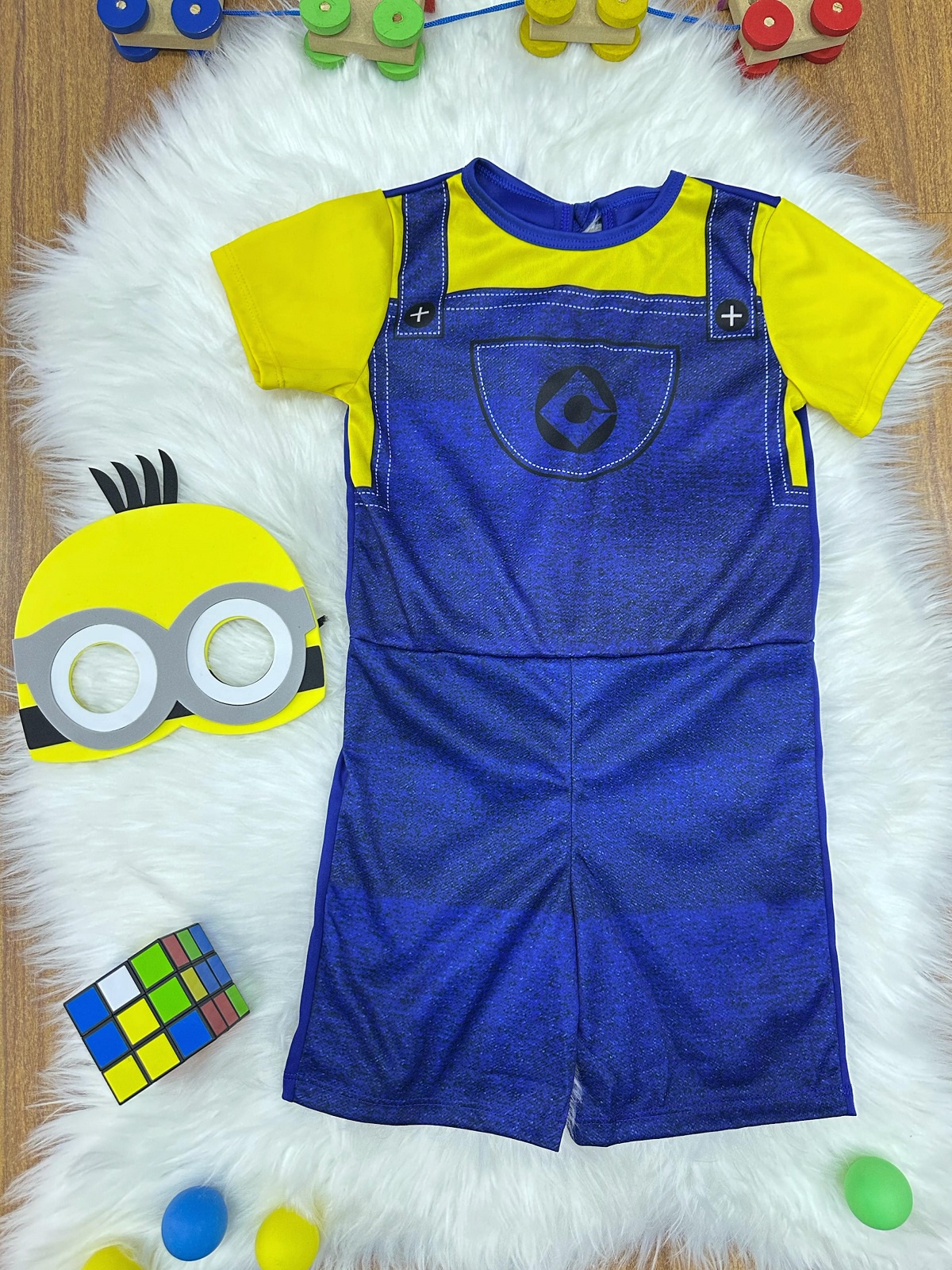 Fantasia Infantil Temática dos Minions Com Máscara