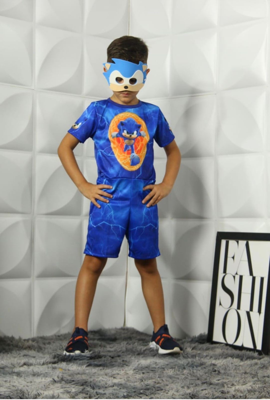 Fantasia Meninos Sonic com Máscara