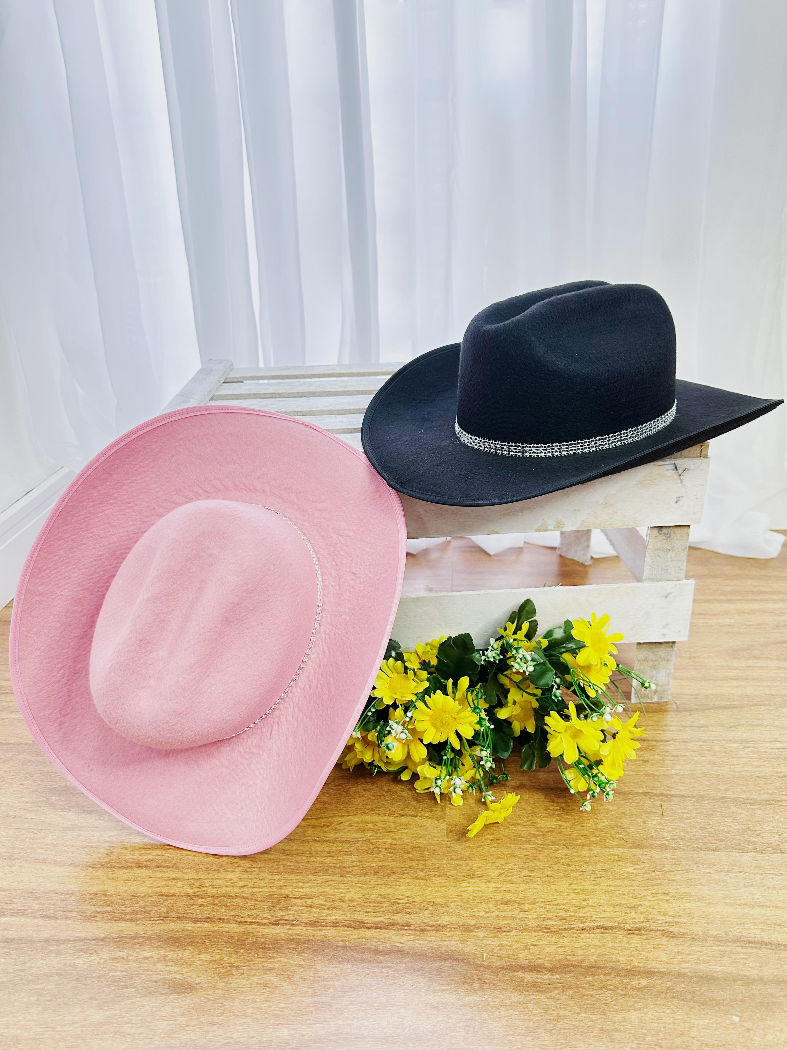 Chapéu Boiadeira Infantil Rosa ou Preto Festas