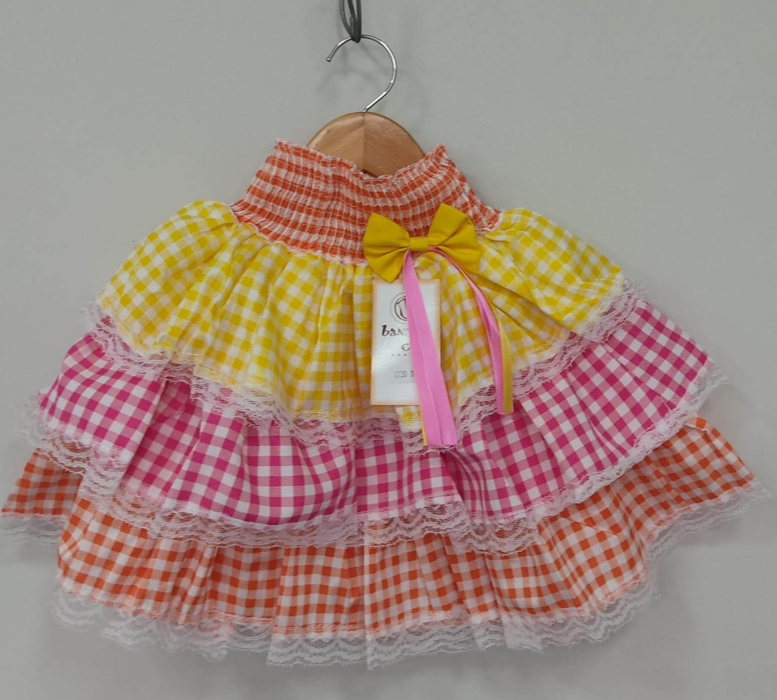 Saia Infantil Junino Arraiá Caipira Festas Xadrez Colorido