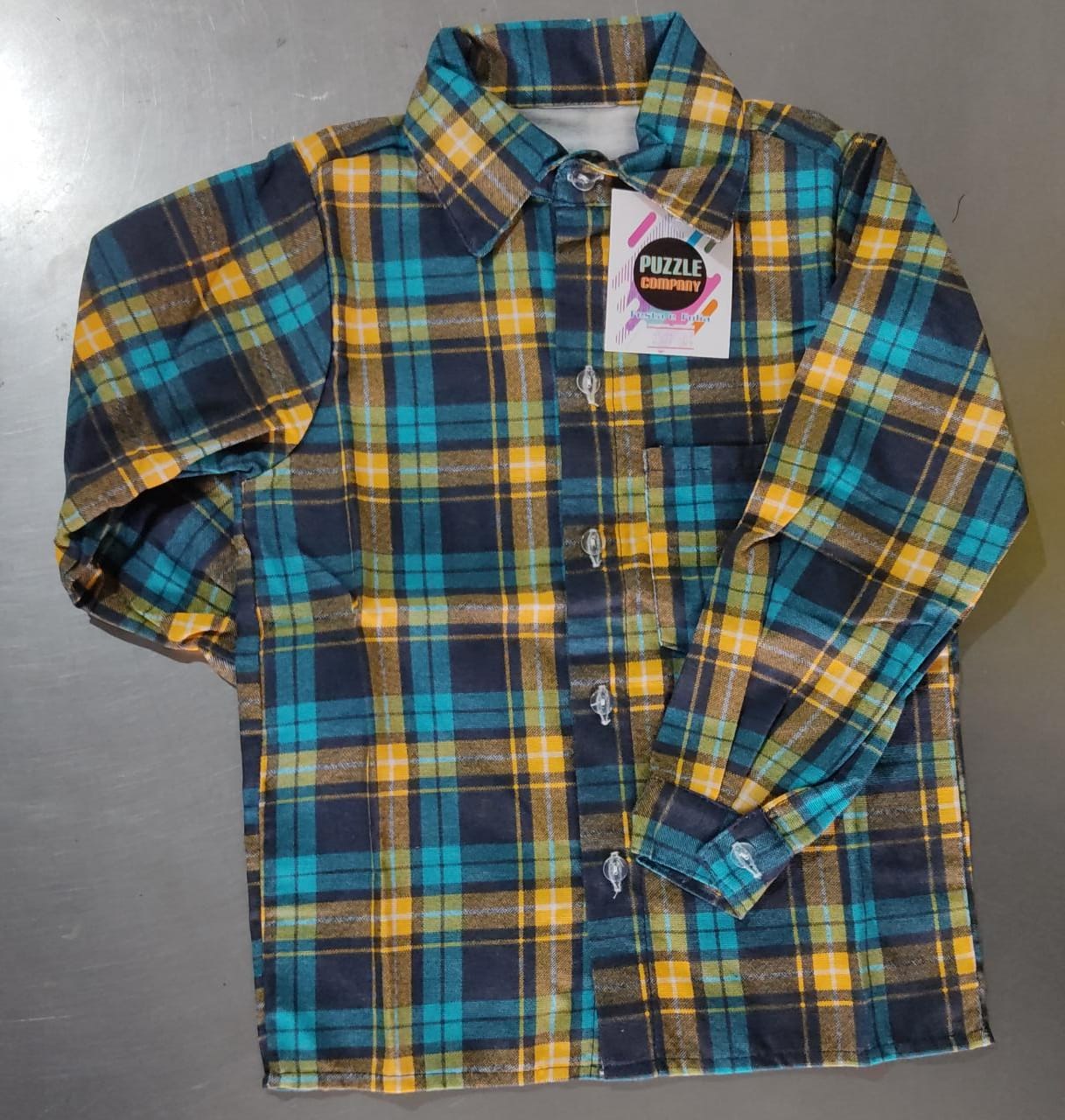 Camisa xadrez azul e amarelo - 99619I0415U832916