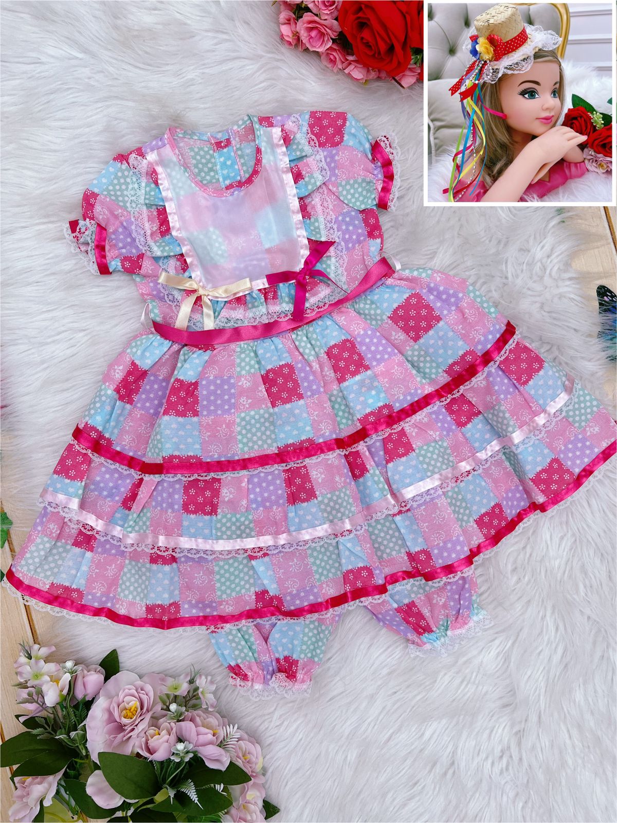 Fantasia Infantil Bebê Rosa P-M-G - Podem Ter Variação Cor