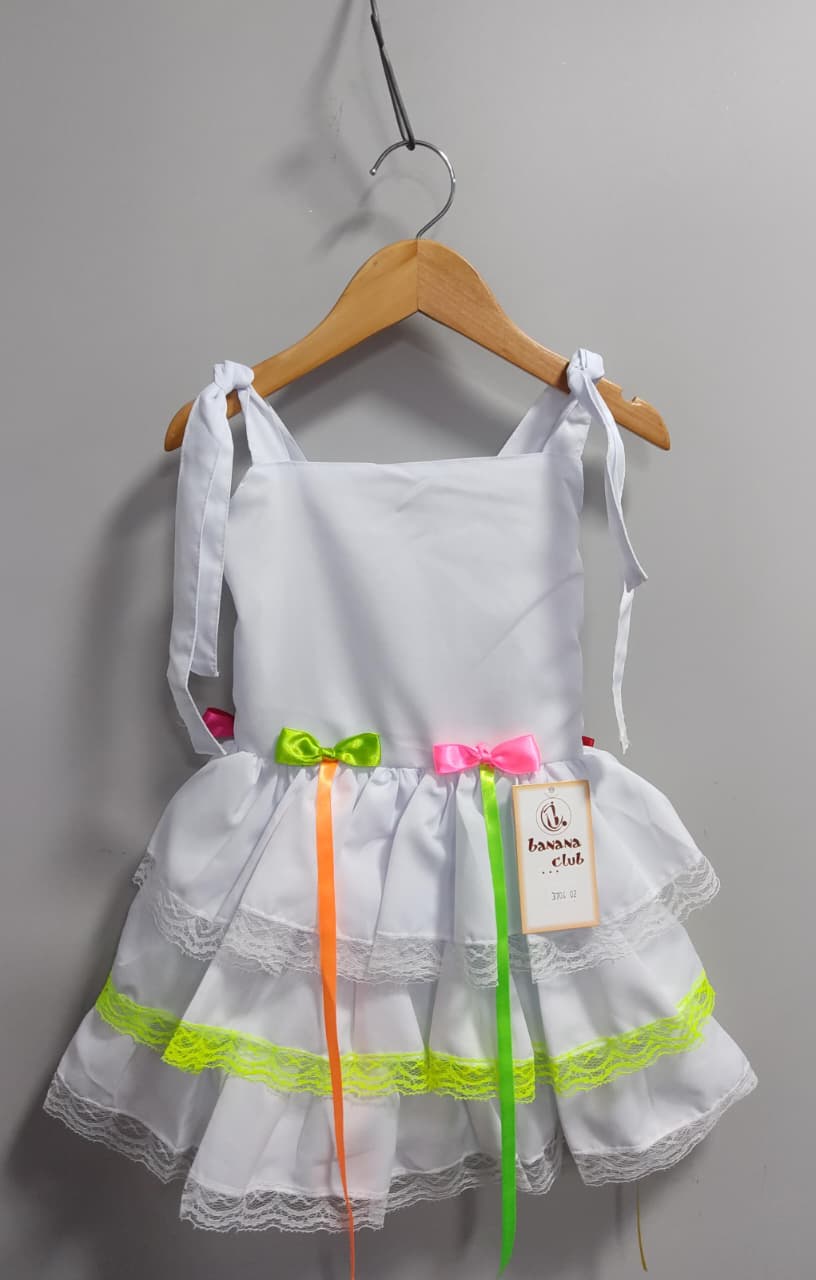 Vestido  de Alça Infantil Luxo Junino Arraiá Caipira Noiva