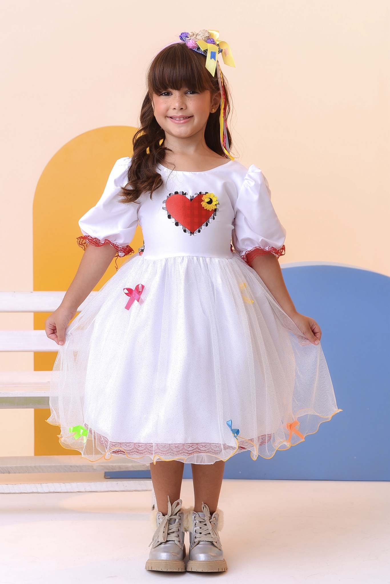 Vestido Infantil Luxo Junino Arraiá Noiva