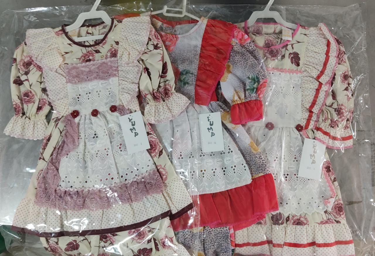 Kit 3 Peças Fantasia Infantil Junino  2- 4 -6 - Variação Cor
