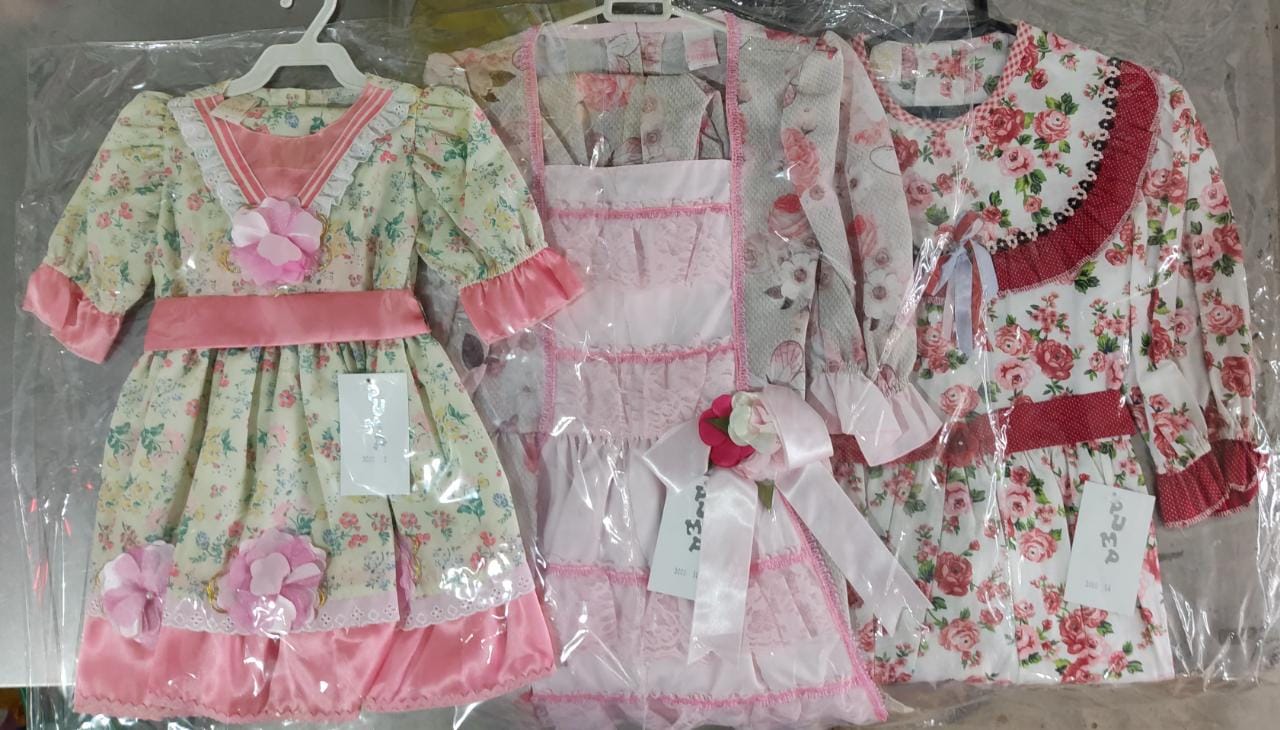 Kit 3 Peças Fantasia Infantil Junino  - 3-10-14 - Variação Cor