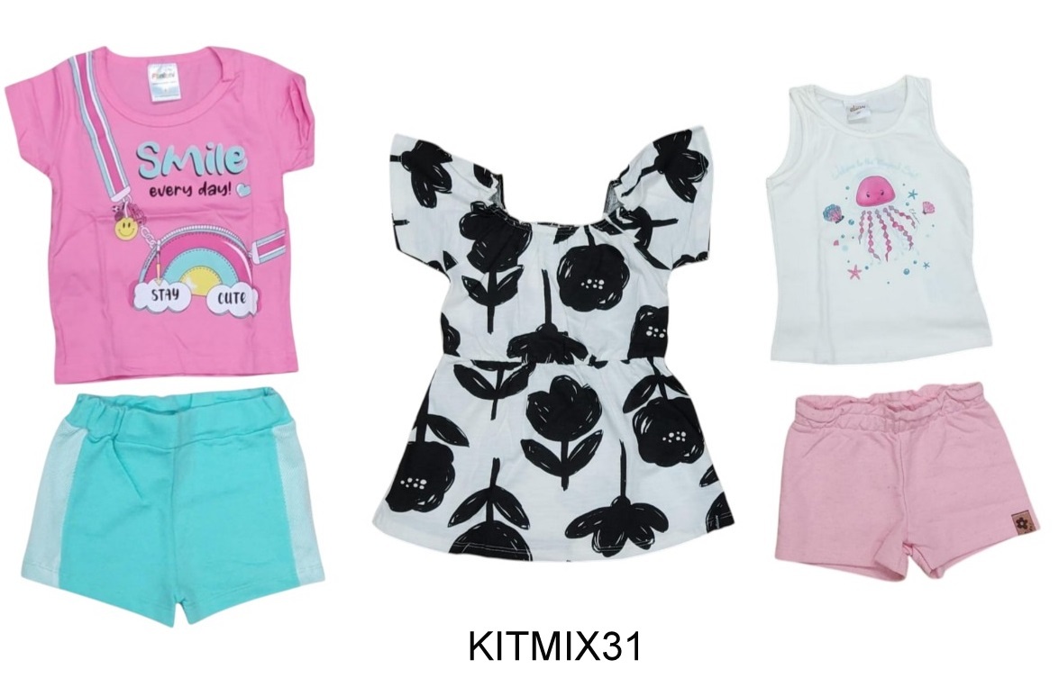 Kit Varias Marcas Cores e Modelos Variados 3 Peças no Tamanho 1