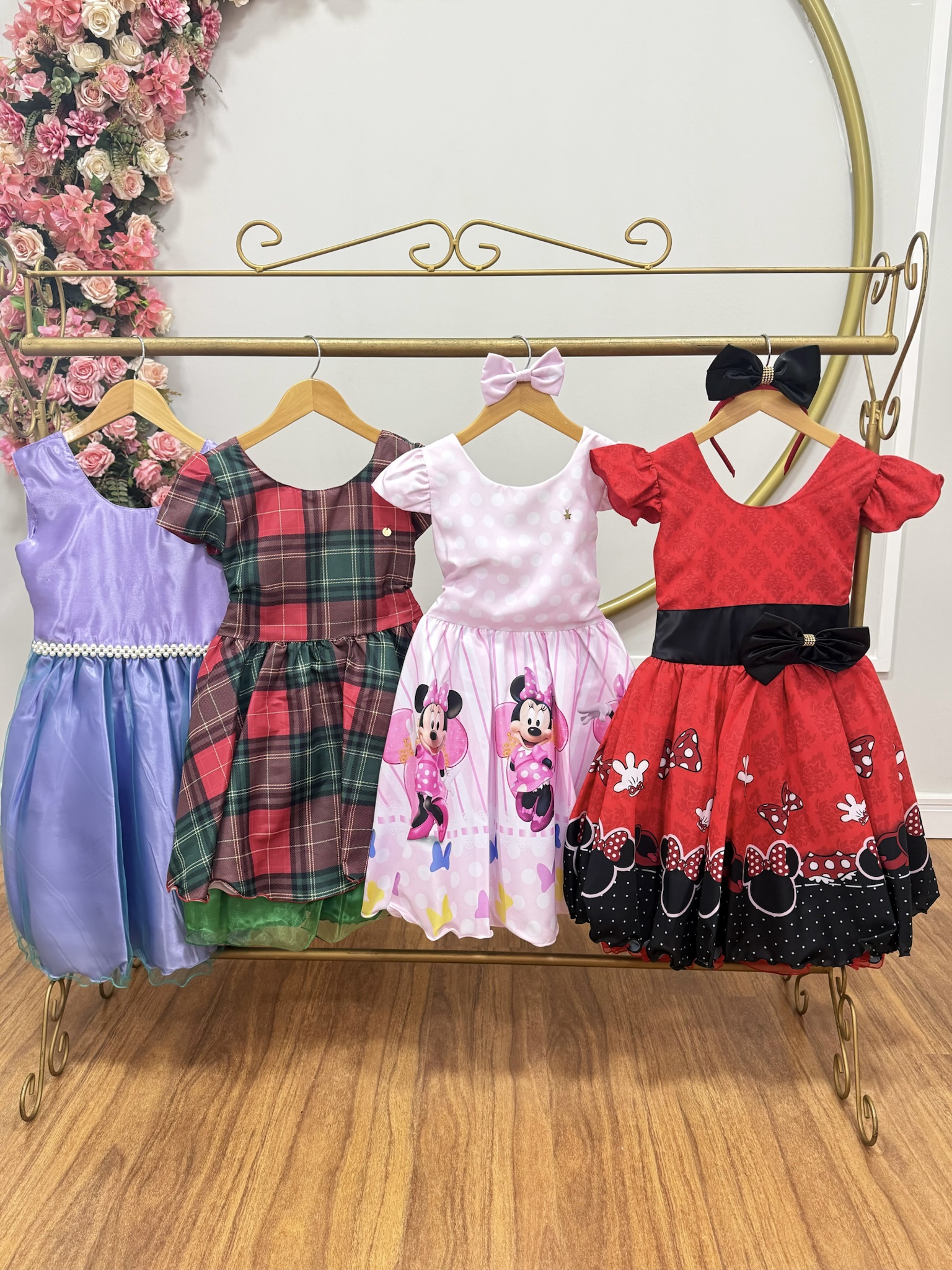 Kit 4 Peças Vestidos Luxo Daminhas Festas Temáticos TAMANHO 12