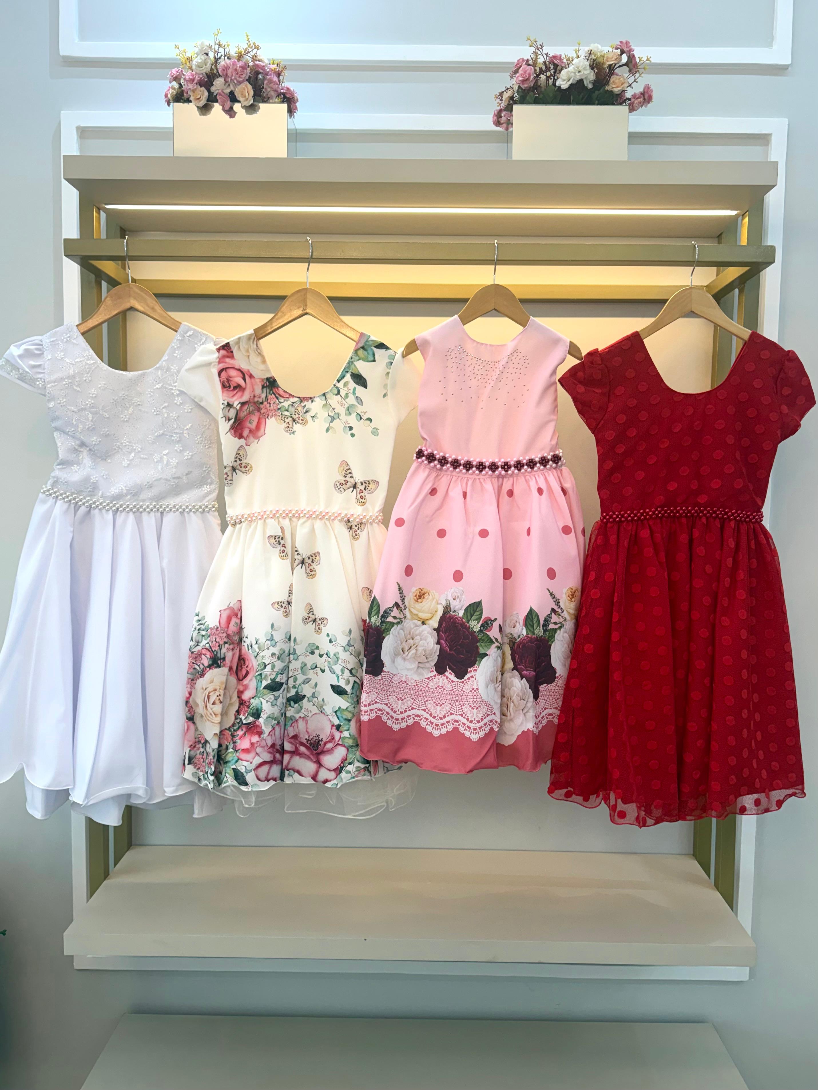 Kit 4 Peças Vestidos Luxo Daminhas Festas Temáticos TAMANHO 14