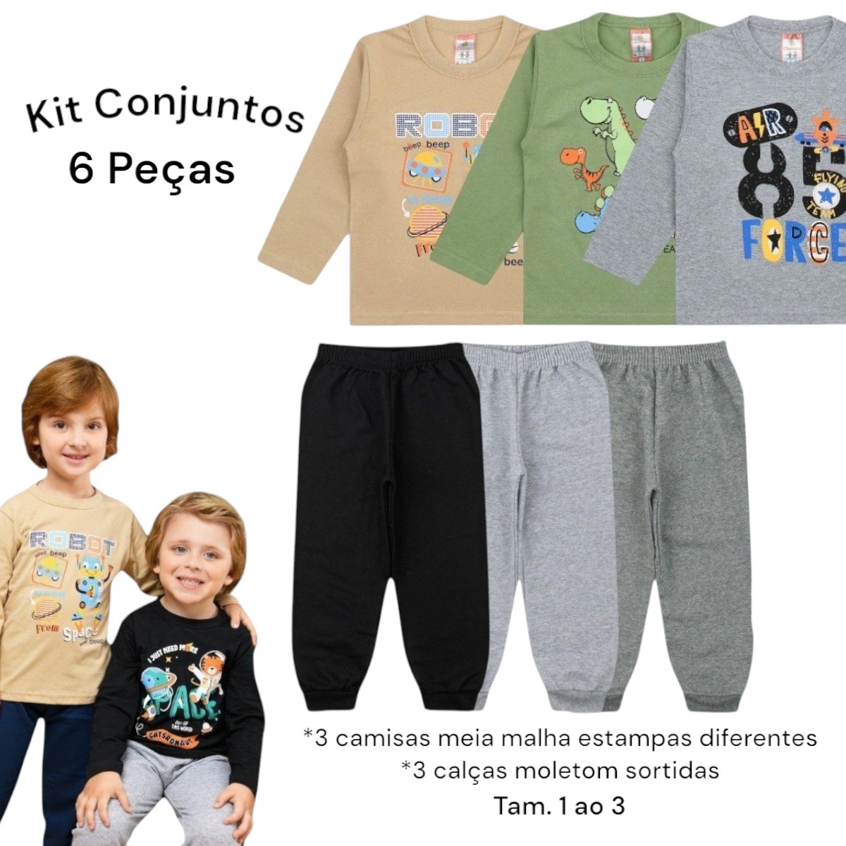 Kit Cleomara Meninos 6 peças Inverno 1 ao 16