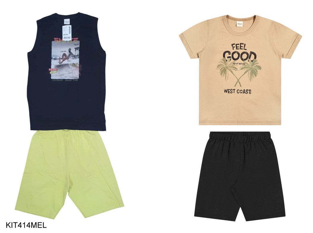 Kit Conjunto Elian Meninos Juvenil 4 Peças Tamanho 14