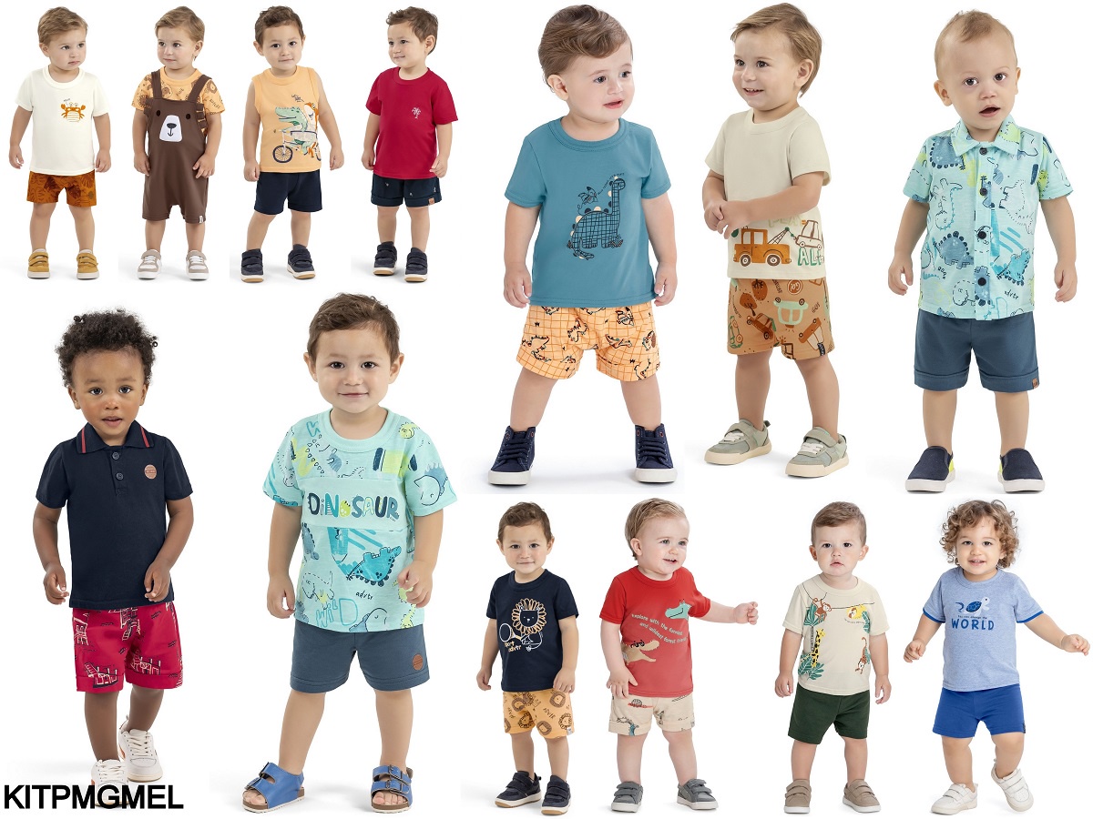 Kit Conjunto Elian Recem Nascido Bebê Meninos Tamanho P M G