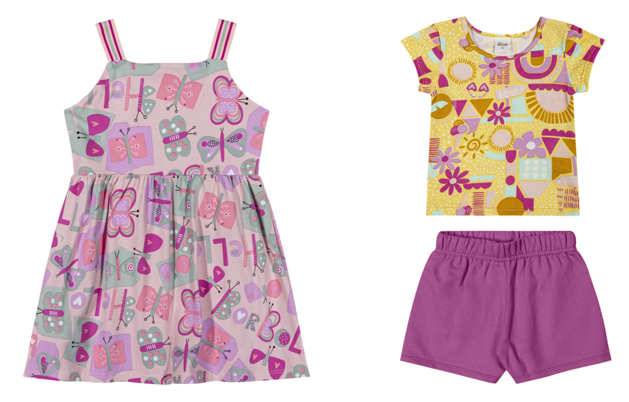 Kit Elian Meninas Infantil 3 Peças do 4 ao 8