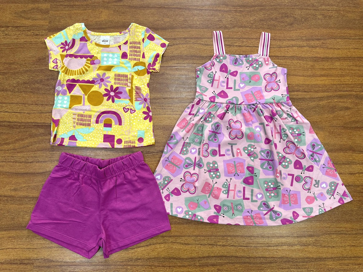 Kit Elian Meninas Infantil 3 Peças do 4 ao 8