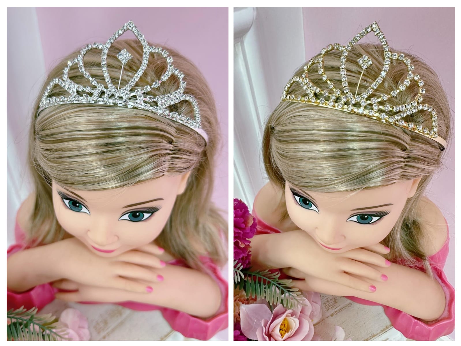 Coroa Infantil Realeza de Pétalas Com Strass Super Luxo