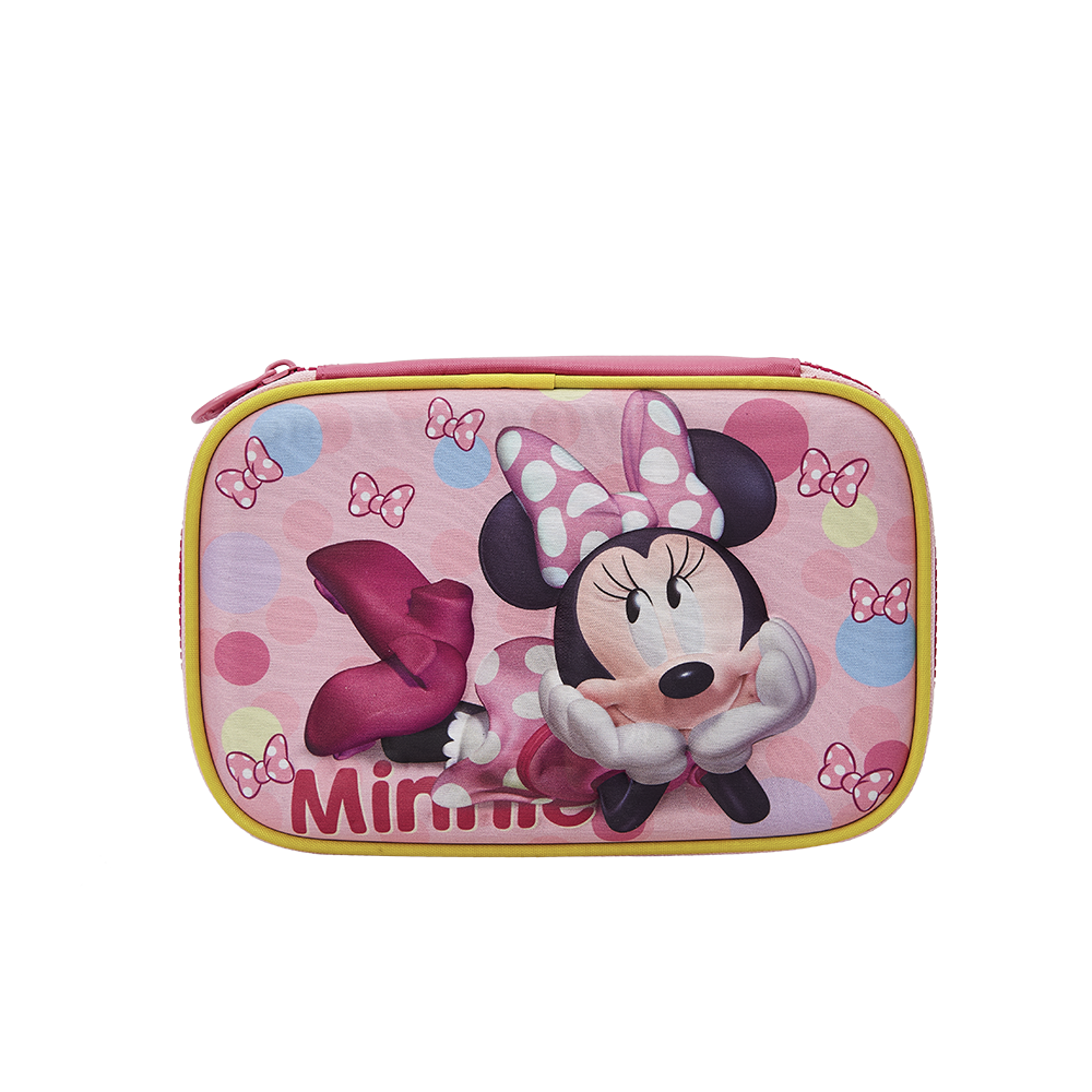 Estojo Box Infantil Escolar Minnie Relevo