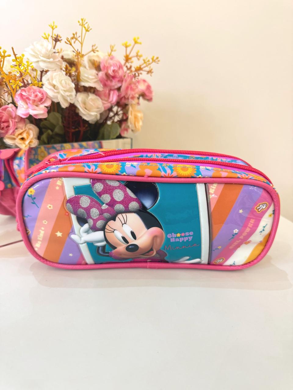 Estojo Duplo Escolar Minnie no Celular