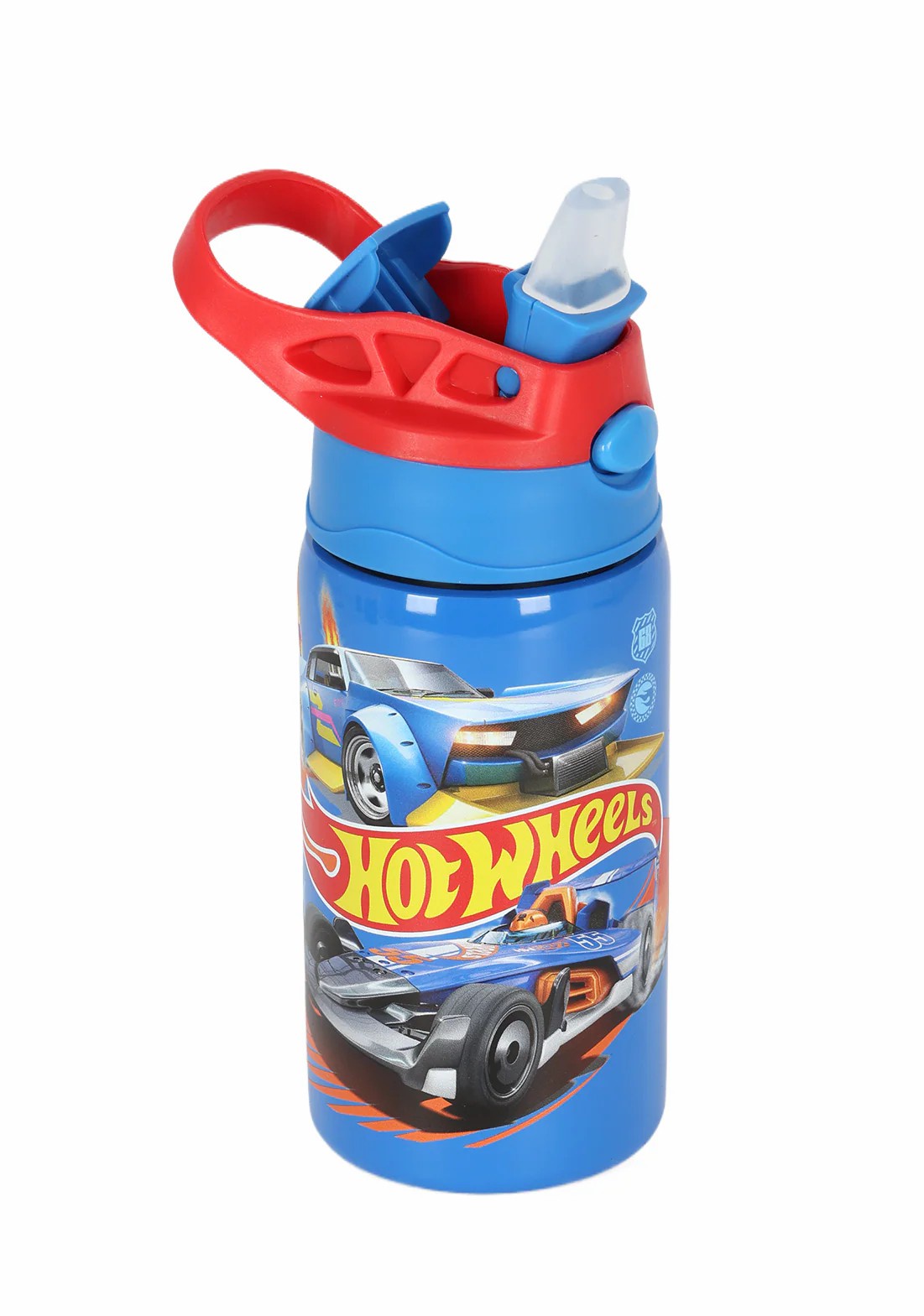 Garrafinha Infantil de 500 ml Aço Inóx Hotwheels Azul
