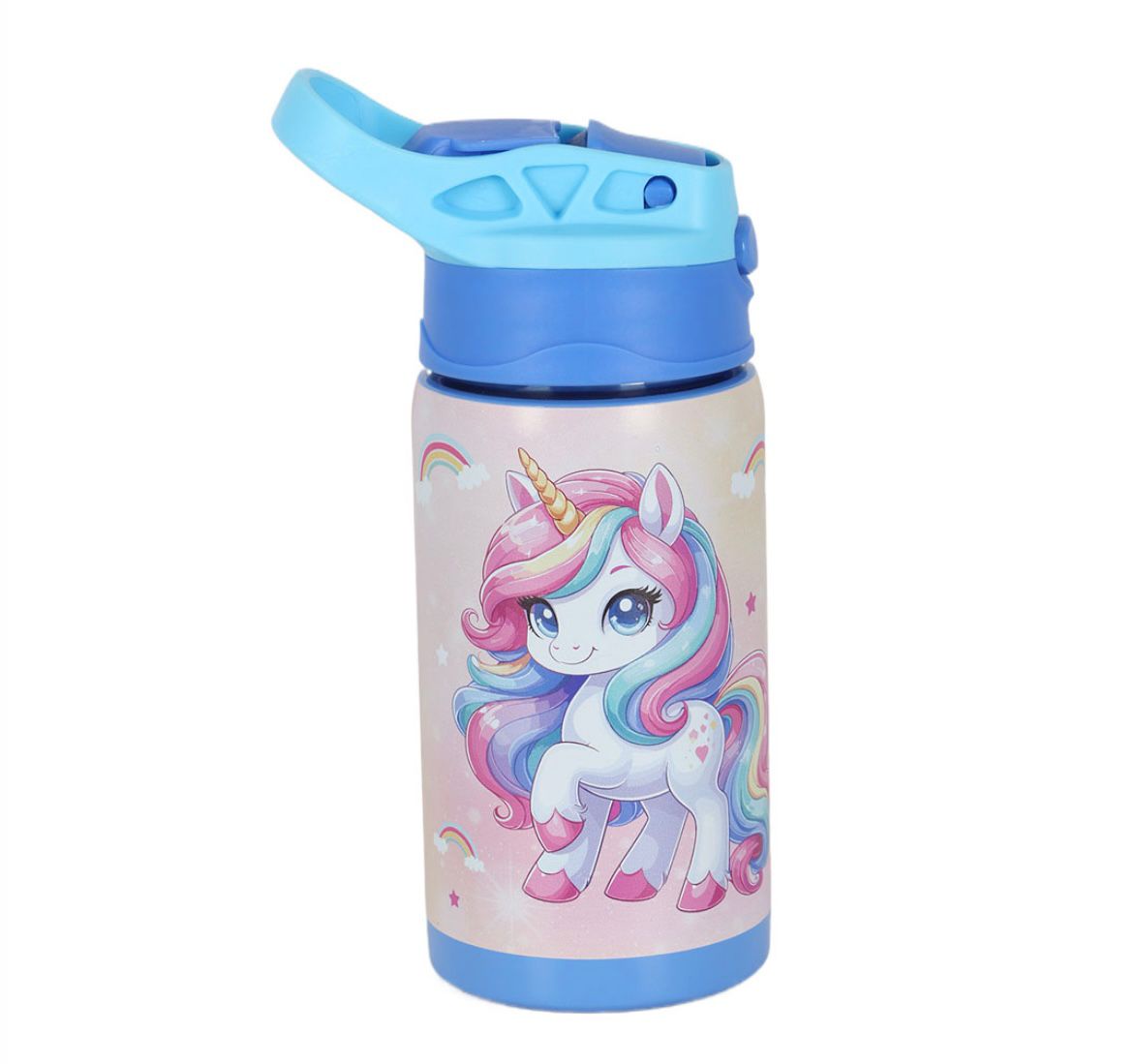 Garrafinha Infantil Térmica Unicórnio Up4you Azul e Rosa