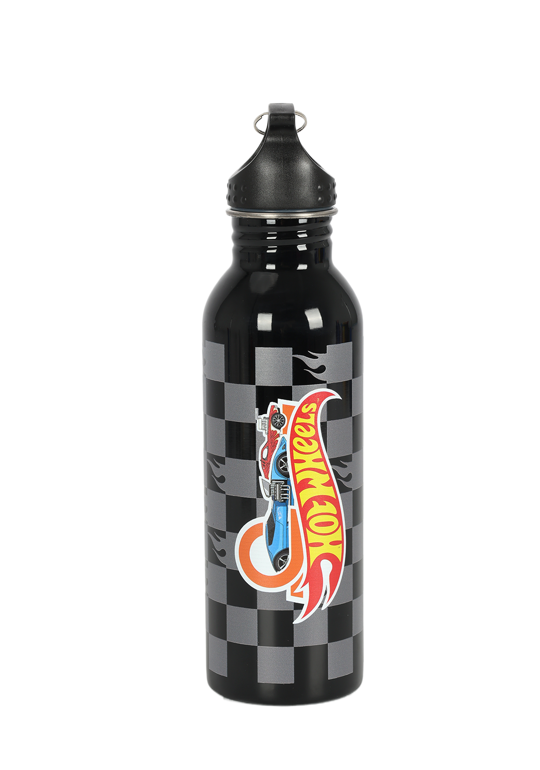 Garrafinha Inox Infantil Escolar Hotwheels Preta