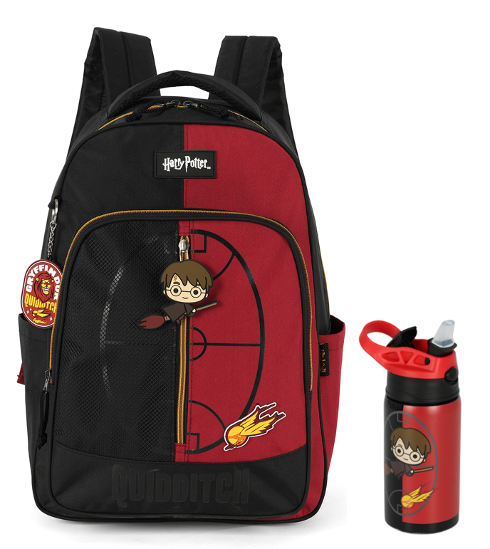 Kit Mochila + Garrafinha do Harry Potter Grifinória Quadribol