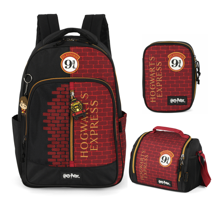Kit Mochila + Lancheira Térmica + Estojo Box do Harry Potter Hogwarts Express