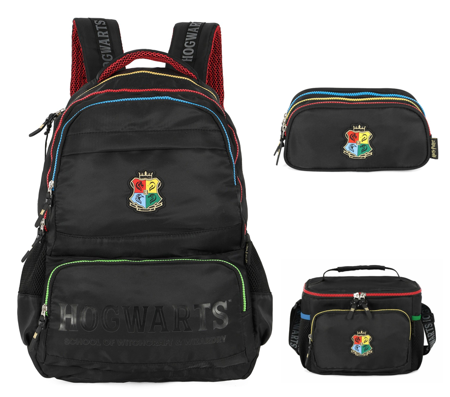 Kit Mochila para Notebook + Lancheira Térmica + Estojo Triplo do Harry Potter Hogwarts