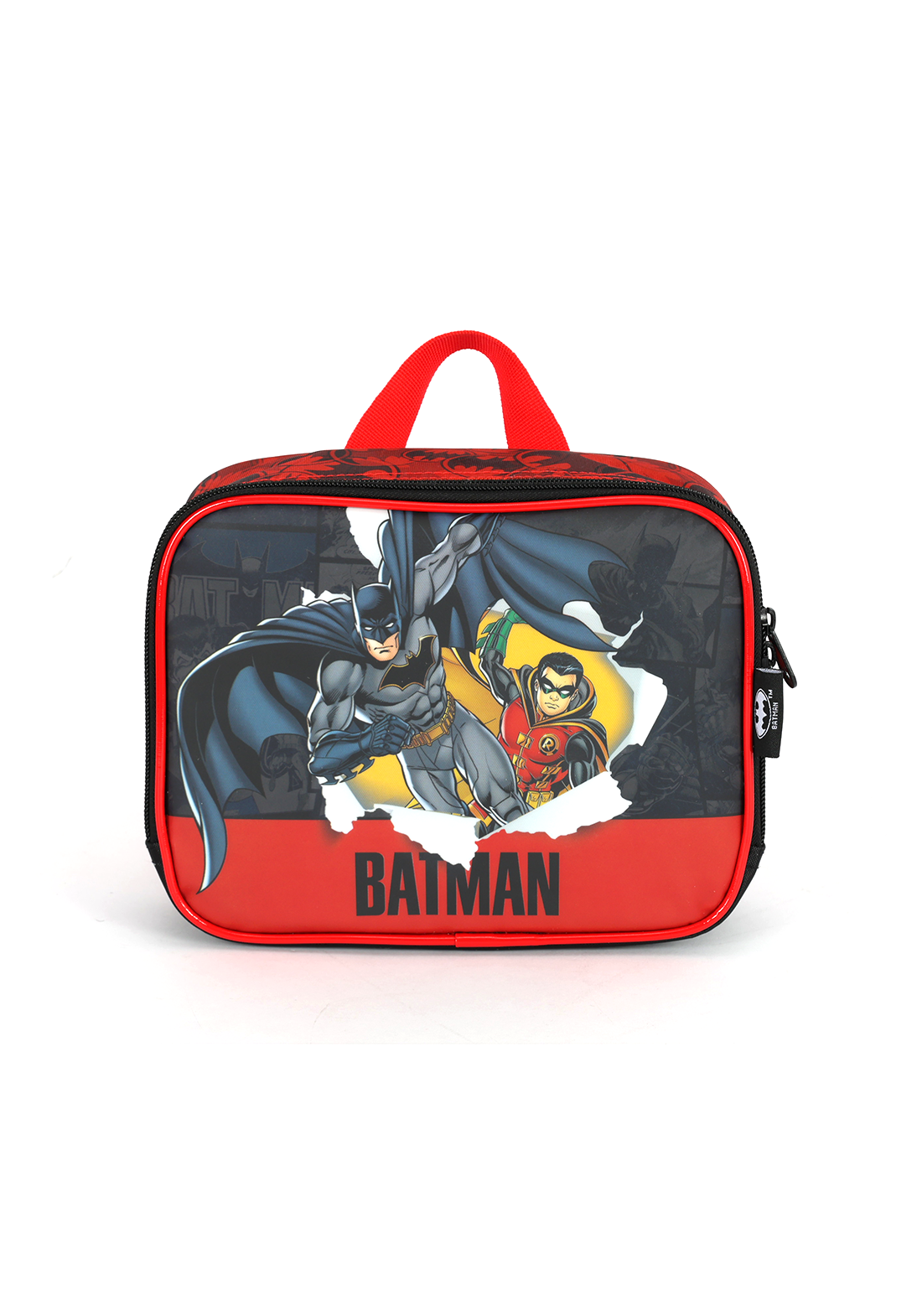 Lancheira Infantil Batman e Robin Preta e Vermelha
