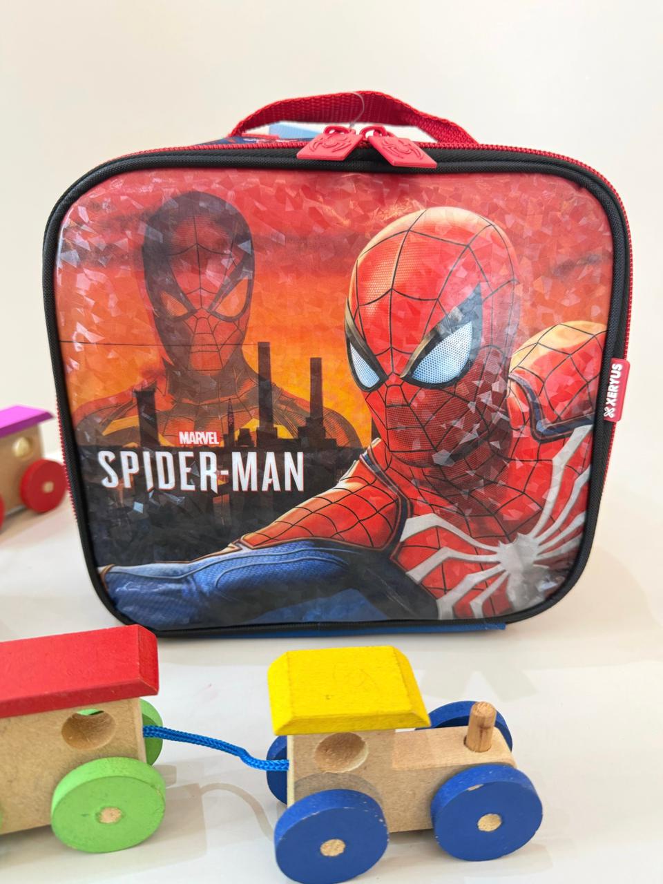 Lancheira Infantil Homem Aranha Azul e Vermelha