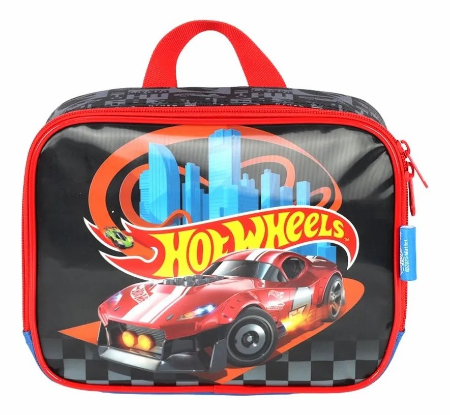 Lancheira Térmica Escolar do Hotwheels Speed Club Preta e Azul