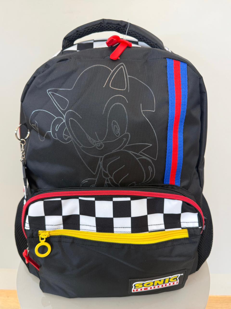 Mochila De Costas Sonic Preta e Branca