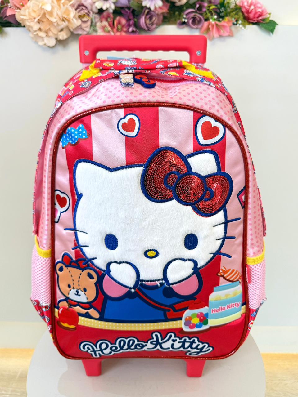 Mochila de Rodinhas Escolar da Hello Kitty