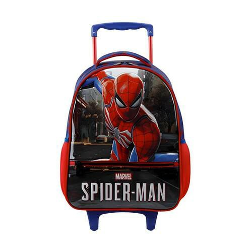 Mochila Infantil C/ Rodinhas Homem Aranha Azul