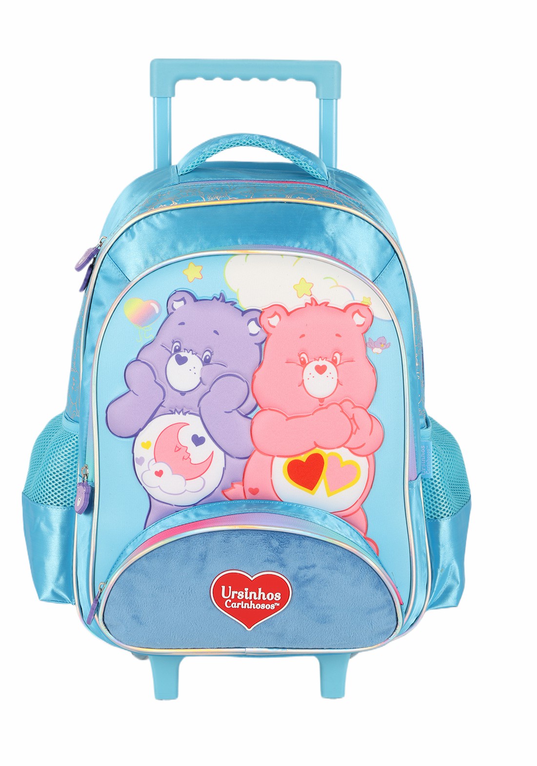 Mochila Infantil c/ Rodinhas dos Ursinhos Carinhosos Azul Tam. 16