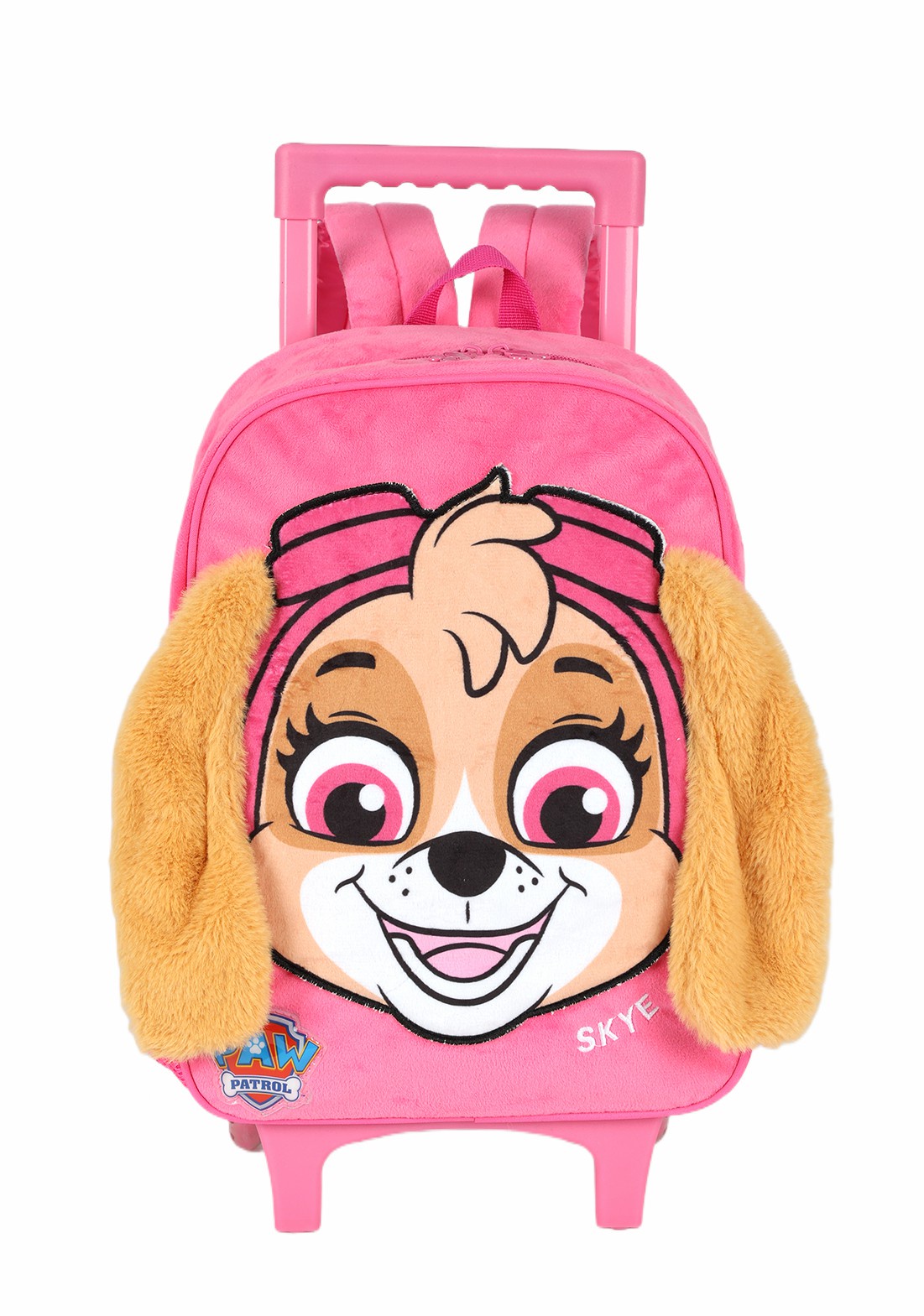 Mochila Escolar Rosa Tam. 14 Skye Patrulha Canina Em Pelúcia