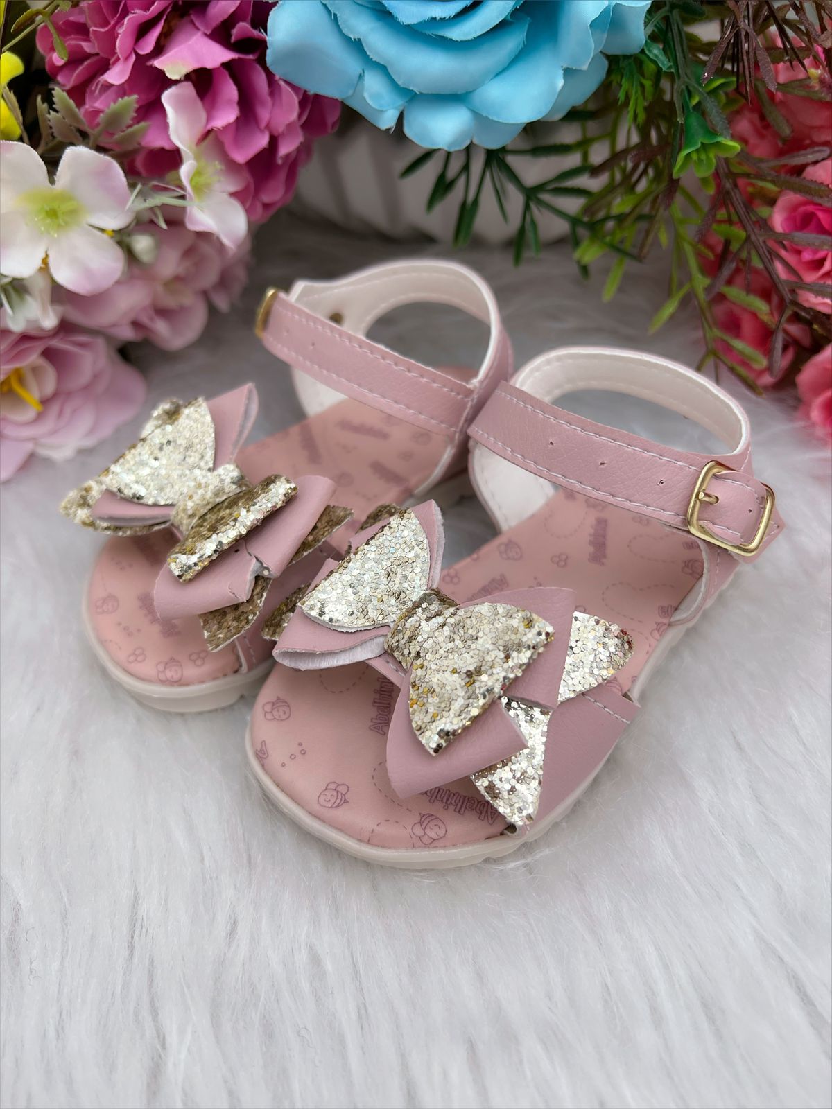 Sandália Rosa Goiaba Com Laço Luxo