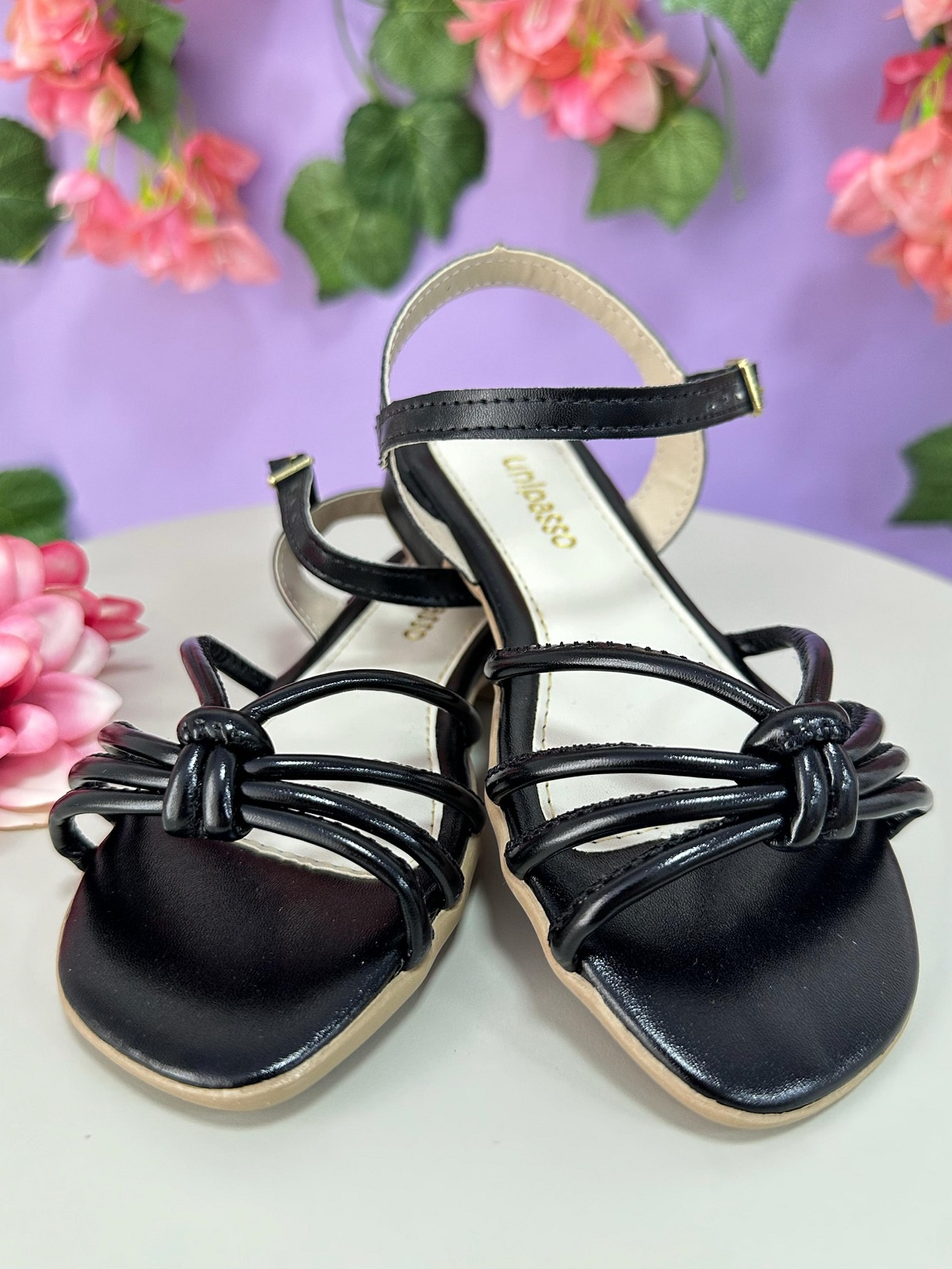 Sandália Infantil de Tiras Preto Luxo