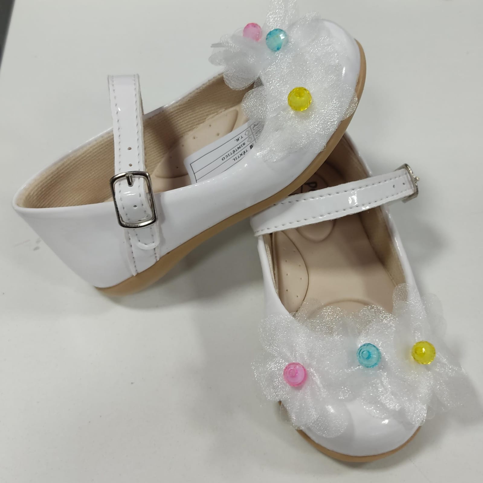 Sapatinho Infantil Branco Verniz Jardim Encantado Luxo